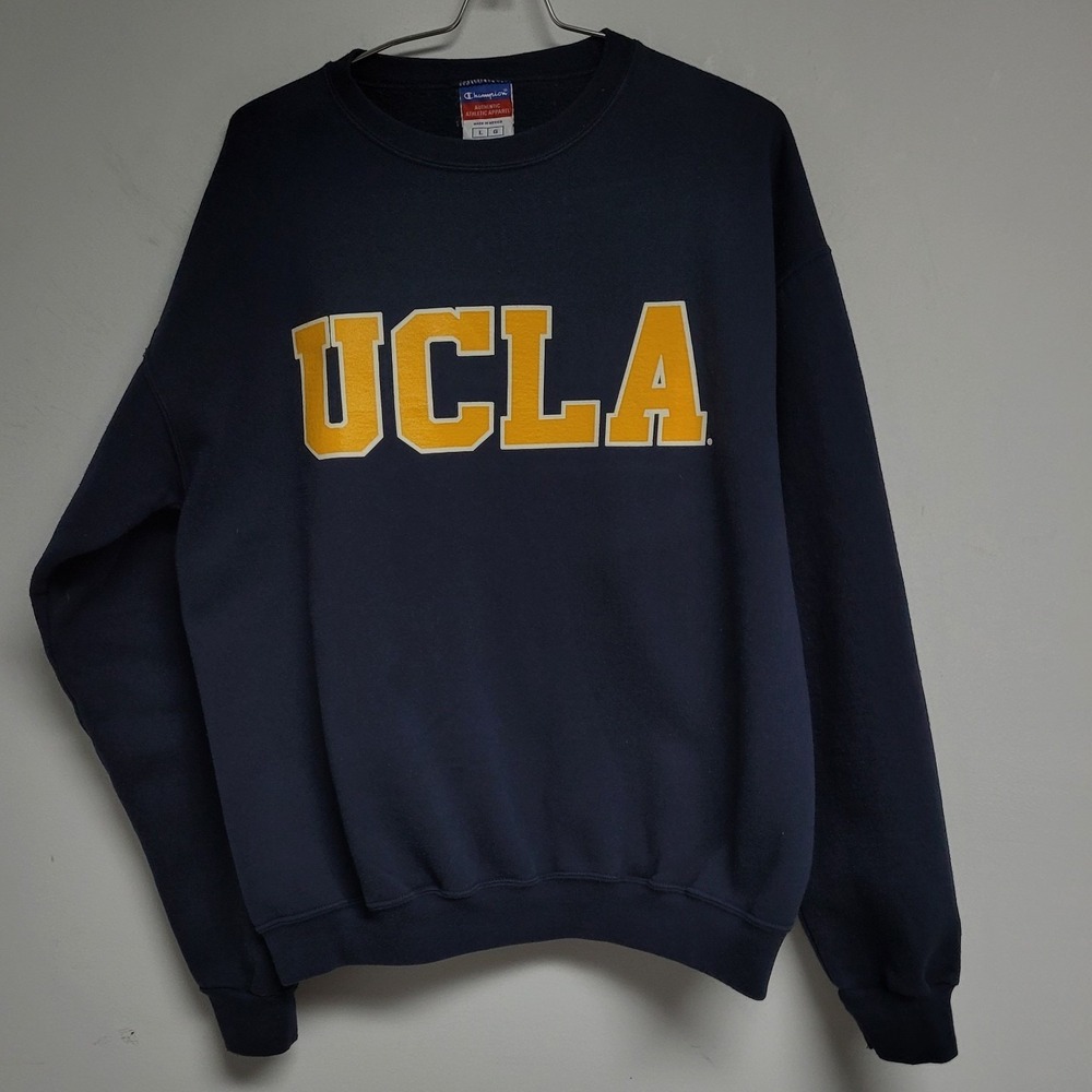 Vintage UCLA Crewneck Champion Navy Mens Large Pullover‎ Sweatshirt Big Logo